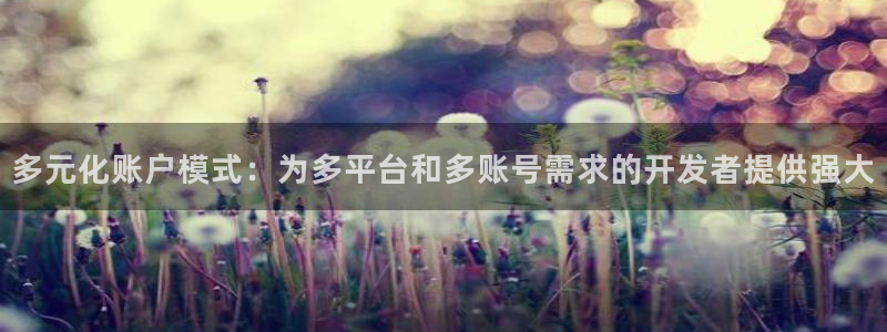 新宝GG官网平台怎么样可靠吗：多元化账户模式：为多平台和多账号需求的开发者提供强大